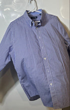 Load image into Gallery viewer, Nautica Mens Blue Gingham Print Collared Long Sleeve Dress Shirt Size Large