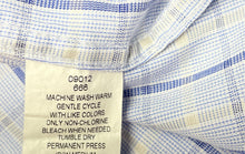 Load image into Gallery viewer, Chaps Mens Blue Plaid Long Sleeve Wrinkle Free Dress Shirt Size 17 - 17 1/2
