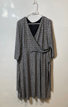 Load image into Gallery viewer, Black Label By Evan Picone Womens Black White Geometric Fit & Flare Dress Sz 16