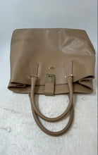 Load image into Gallery viewer, JackyCeline Womens Beige Leather Double Handle Inner Pockets Lined Tote Bag