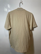 Load image into Gallery viewer, Ted Baker Mens Beige Geometric Textured Short Sleeve Polo Shirt Size Large