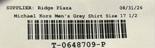 Load image into Gallery viewer, Michael Kors Mens Gray Cotton Long Sleeve Non-Iron Dress Shirt Size 17 1/2 34/35
