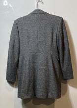 Load image into Gallery viewer, Zara Womens Gray Herringbone Print Long Sleeve Pockets Collared Overcoat Size M