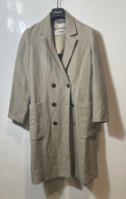 Load image into Gallery viewer, Zara Womens Brown Notch Lapel Long Sleeve Double Breasted Overcoat Size Small