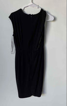 Load image into Gallery viewer, Express Womens Black Sleeveless Faux Wrap V-Neck Back-Zip Mini Dress Size S