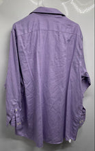 Load image into Gallery viewer, Michael Kors Mens Purple Printed Cotton Non Iron Dress Shirt Size 17.5 32/33