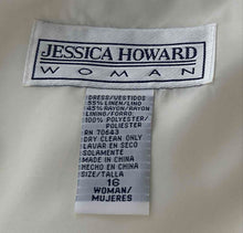 Load image into Gallery viewer, Jessica Howard Womens Ivory Embroidered Two-Piece Blazer & Dress Set Size 16