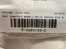Load image into Gallery viewer, Karl Lagerfeld Womens White Long Sleeve Round Neck Pullover Sweater Size XL
