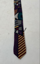 Load image into Gallery viewer, Romero Britto Mens Multicolor Abstract Silk Designer Adjustable Pointed Tie