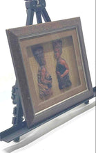 Load image into Gallery viewer, Pair Of Hand-Carved Wooden African Tribal Figures Framed In A Shadow Box