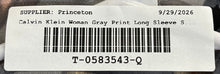 Load image into Gallery viewer, Calvin Klein Womens Gray Abstract Print Long Sleeve Pintuck Blouse Top Size XL