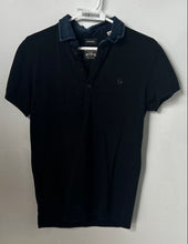 Load image into Gallery viewer, Diesel Mens Black Blue Cotton Short Sleeve Collared Golf Polo Shirt Size S