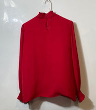 Load image into Gallery viewer, Worthington Womens Red Mock Neck Long Sleeve Pullover Blouse Top Size Large