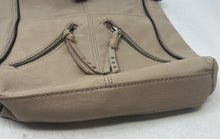 Load image into Gallery viewer, The Sak Womens Beige Leather Charm Adjustable Strap Zipper Crossbody Bag