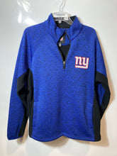Load image into Gallery viewer, NFL Mens Blue Print Long Sleeve Quarter Zip New York Giants Jacket Size Large