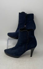 Load image into Gallery viewer, Lodi Womens Dark Blue Suede Pointed Toe High Stiletto Ankle Boots Size EUR 37