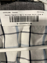 Load image into Gallery viewer, Banana Republic Mens White Check Print Cotton Slim Fit Button-Up Shirt Size M