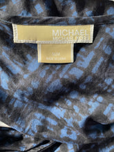 Load image into Gallery viewer, Michael Kors Womens Blue Printed Embellished Beaded Tunic Blouse Top Size M