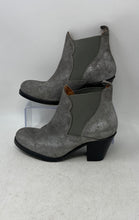 Load image into Gallery viewer, Chio Womens Silver Round Toe Slip-On Block Ankle Boot Size 37.5
