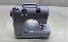 Load image into Gallery viewer, White Purple Mini Portable Sewing Machine 12 Built-In Stitches Untested