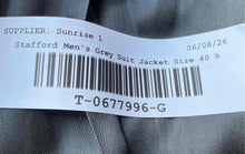 Load image into Gallery viewer, Stafford Mens Gray Long Sleeve Single-Breasted Two Button Suit Jacket Size 40R