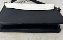 Load image into Gallery viewer, Guess Womens Black White Colorblock Faux Leather Chain Strap Flap Crossbody Bag