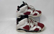 Load image into Gallery viewer, Nike Boys Air Jordan 6 384665-160 White Red Black Lace-Up Sneakers Shoes Size 2Y