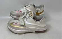 Load image into Gallery viewer, Nike Girls KD 7 Aunt Pearl 745407-176 White Lace-Up Sneaker Shoes Size 4.5Y