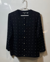 Load image into Gallery viewer, Karl Lagerfeld Paris Womens Black Long Sleeve Embellished Cardigan Sweater Sz S