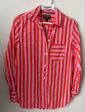Load image into Gallery viewer, J.Crew Womens Orange Striped Cotton Classic Fit Poplin Button-Up Shirt Size 2
