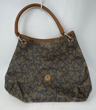 Load image into Gallery viewer, Authentic Tous Womens Brown Kaos Leather Trim Shoulder Handbag Stained Damaged