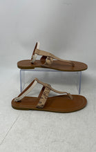 Load image into Gallery viewer, Coach Womens Multicolor Animal Print Leather Flat Thong Sandals Size 8B