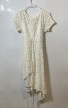 Load image into Gallery viewer, Jessica Simpson Womens Beige Floral Lace Handkerchief Hem Fit & Flare Dress Sz L