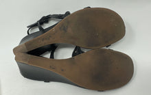 Load image into Gallery viewer, Authentic Tory Burch Womens Miller Black Ankle Strap Sandals Size 6.5M Damaged