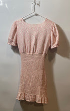 Load image into Gallery viewer, Zara Womens White Pink Short Sleeve Ruffle Hem V-Neck Mini Dress Size M
