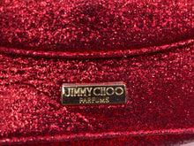 Load image into Gallery viewer, Jimmy Choo Parfums Womens Red Glitter Chain Strap Flap Over Lined Crossbody Bag