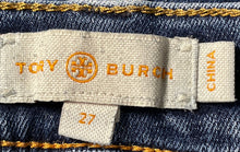 Load image into Gallery viewer, Tory Burch Womens Blue Denim Stretch Medium Wash Straight Leg Jeans Size 27