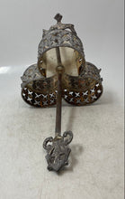 Load image into Gallery viewer, Silver-Tone 3-Compartment Center Handle Condiment Caddy Or Cruet Serving Tray