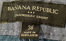 Load image into Gallery viewer, Banana Republic Mens Blue Cotton Flat Front Pockets Chambray Chino Shorts Sz 38