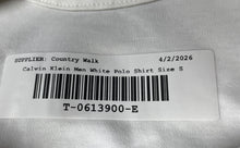 Load image into Gallery viewer, Calvin Klein Mens White Short Sleeve Collared Golf Polo Shirt Size Small