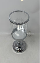 Load image into Gallery viewer, Home Decorative Collectible Clear Glass Candle Holder w/ Silver-Tone Round Base