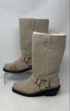 Load image into Gallery viewer, Bearpaw Womens Gray Suede Square Toe Lined Mid-Calf Harness Riding Boots Size 7