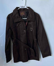 Load image into Gallery viewer, Emporia Collection Womens Brown Suede Long Sleeve Collared Belted Jacket Size XL