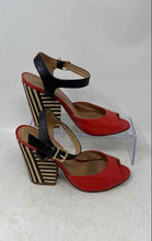 Load image into Gallery viewer, Tabita Womens Multicolor Peep Toe Block Heel Ankle Strap Heels Size 6