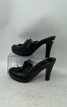 Load image into Gallery viewer, Michael Kors Womens Black Leather Slip-On Block Mule Heels Size 6.5 M