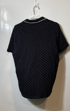 Load image into Gallery viewer, Perry Ellis Mens Black White Short Sleeve Button Front Polo Shirt Size Medium