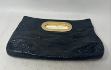 Load image into Gallery viewer, Michael Kors Womens Black Patent Leather Inner Zip Pocket Clutch Handbag