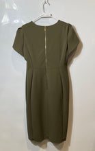 Load image into Gallery viewer, Calvin Klein Womens Green Short Sleeve Round Neck Stretch Sheath Dress Size M