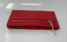 Load image into Gallery viewer, Kate Spade New York Womens Red Card Holder Outer Pocket Small Bi-Fold Wallet