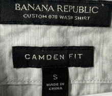 Load image into Gallery viewer, Banana Republic Mens Gray Heather Camden Fit Button-Up Shirt Size Small